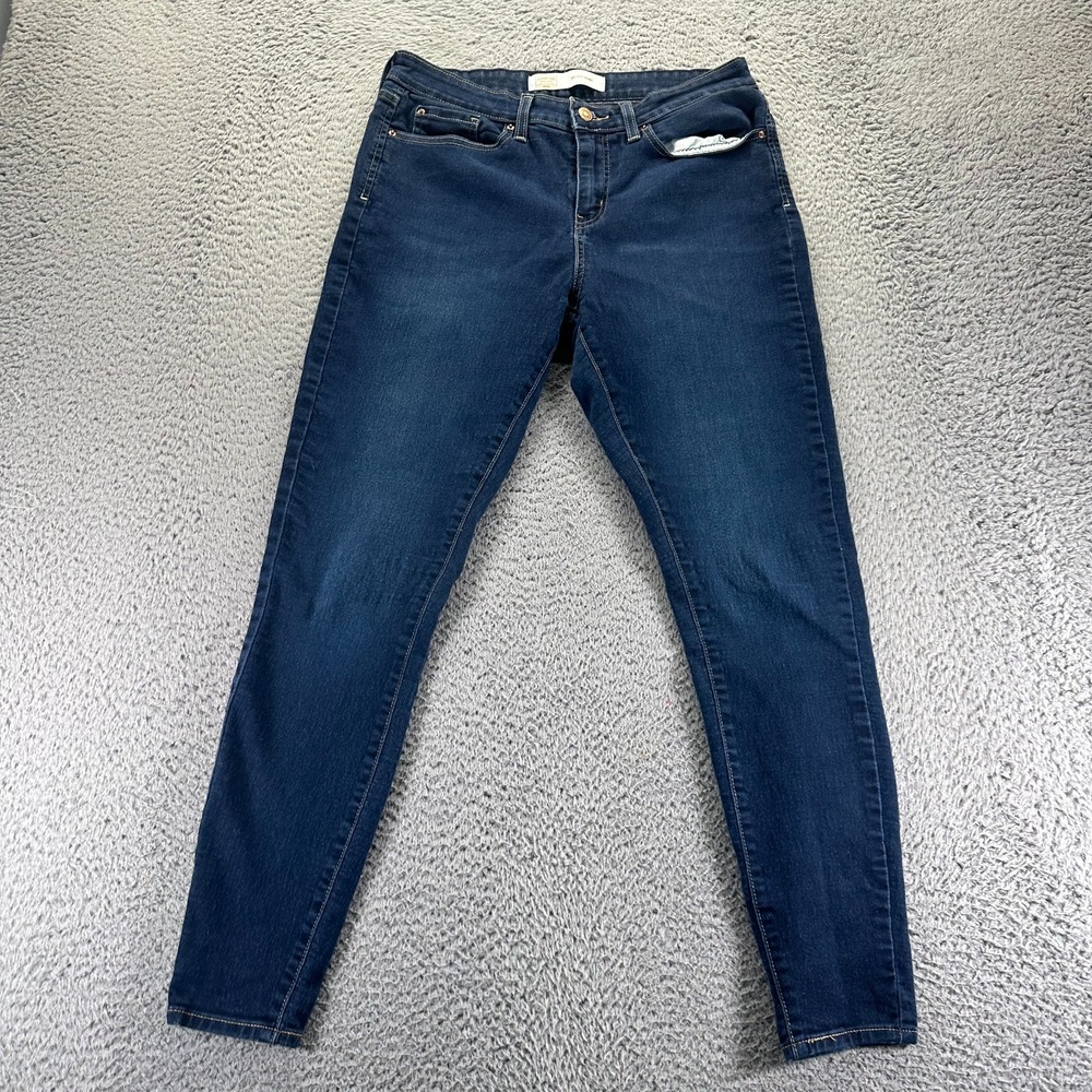 Signature By Levi Strauss Jeans Womens 12 Blue Denim Skinny Leg Stretch Mid Rise